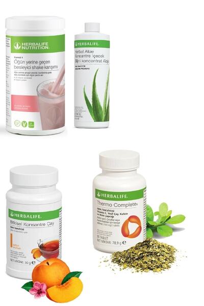 Herbalife Ahududu Beyaz Çikolata Shake Aloe Suyu 50 gr Şeftali Aromalı Çay Th...