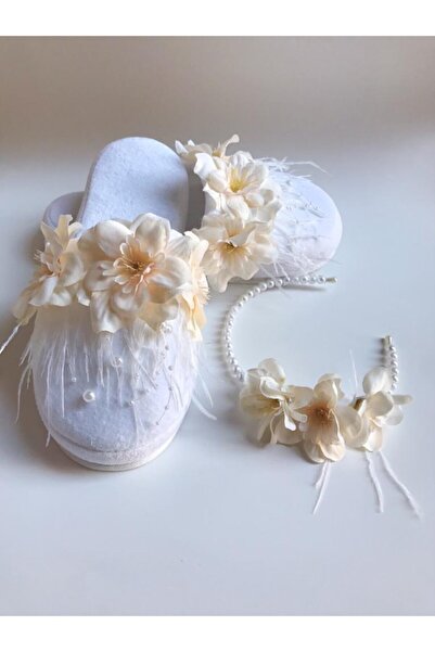 ALAZ TASARIM HOBİ Kadın Beyaz Alaz Tasarım Hobi Şebboy Çiçekli Lohusa Seti