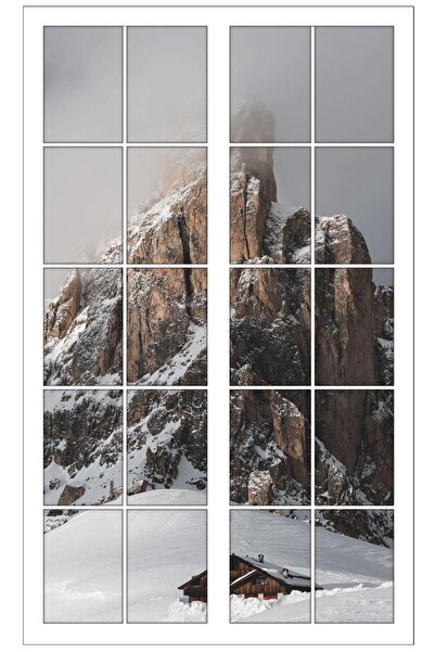 renkselart Window Mountain Snow Scenery Wall Sticker-25