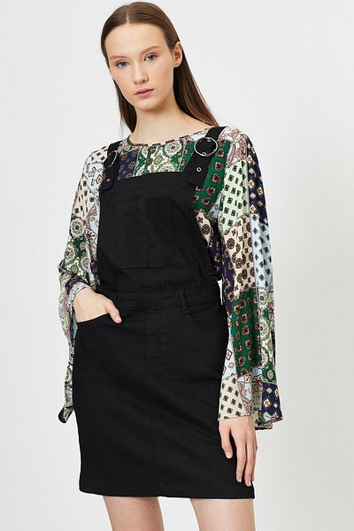 Koton Women's Black Pocket Detailed Dress