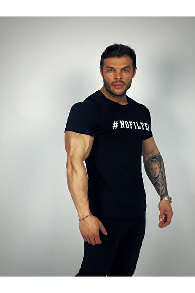 BLACK Erkek Siyah No Filter Fitness T-shirt
