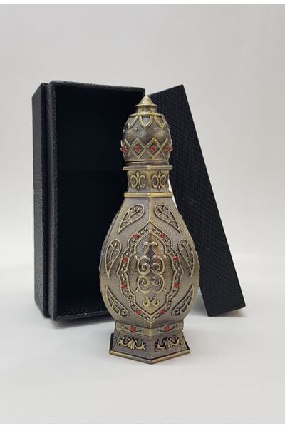 ZEYD ESANS Özel Tasarım Taş Süslemeli Bronz Döküm Kaplama Esans Ve Parfüm Şişesi 12 ml Cam Çubuklu Özel Kutulu