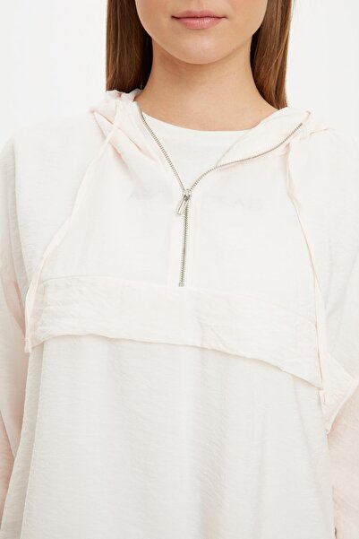 DeFacto Tkaná tunika se zavazováním v pase s kapucí