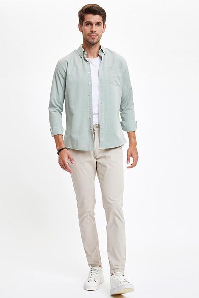 DeFacto Long Sleeve Modern Fit Oxford Shirt
