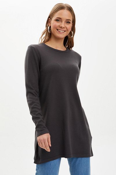 DeFacto Women's Anthracite Knitwear Tunic H3431AZ20AU