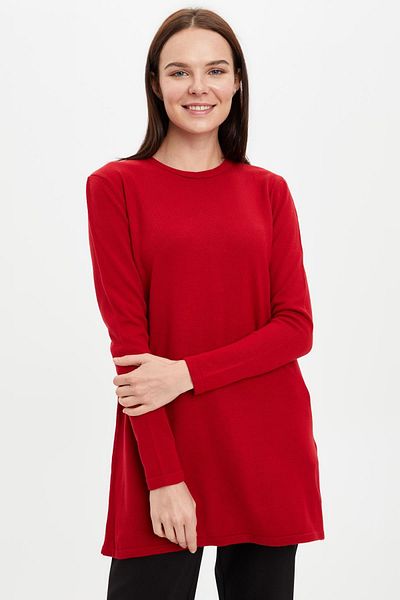 DeFacto Γυναικείο Κόκκινο Πλεκτό Extra Soft Tunic H3431AZ20AU