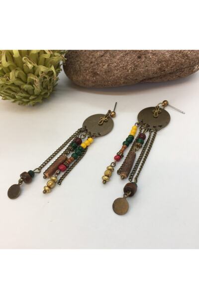 Porsuk Alternatif El Yapımı Etnik Otantik Bohem Küpe