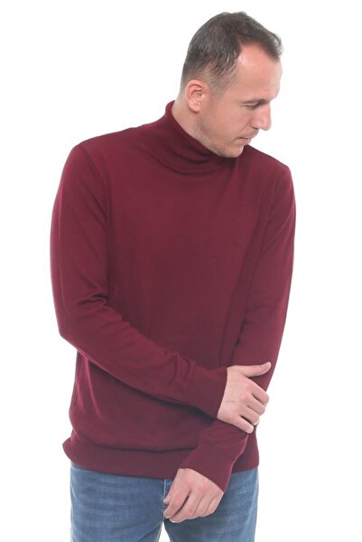 Cazador Ανδρικό πλεκτό πουλόβερ με ζιβάγκο μπορντό 3604