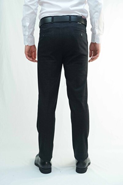 Bomonti Чоловічі чорні класичні бавовняні штани з візерунком Santino