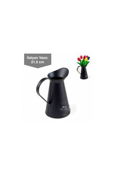 Acassia Home Wrought Iron Metal Italian Black Vase Decorative Flower Pot Jug Vase