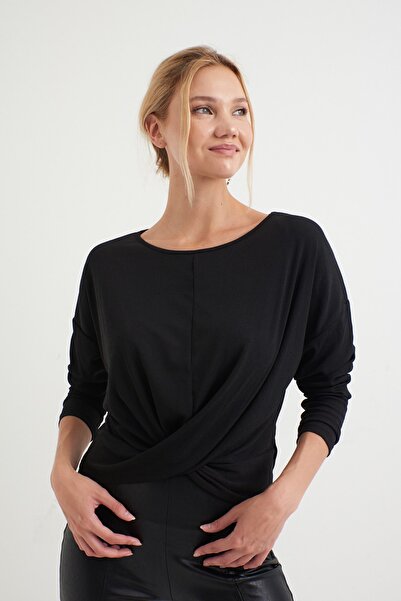Cool & Sexy Női fekete csomós első blúz EY2677