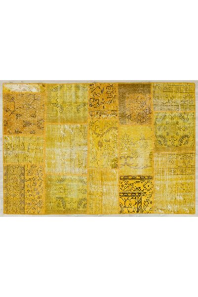 Sempati halı Sarı Rengiyle Evinizi Süsleyen Patcwork Halı 120 X 180 Model : 5224