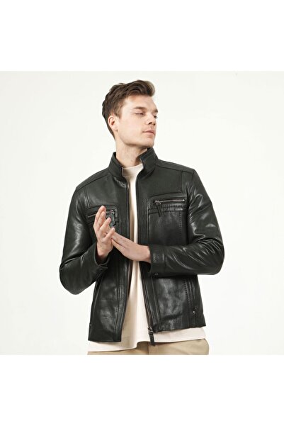 Dericlub 1004 Green Jumbo Men's Leather Coat