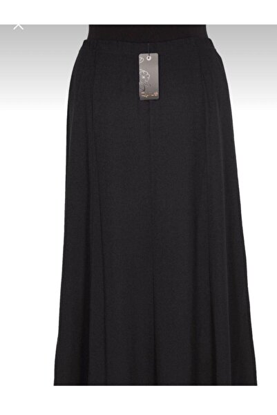 DULE تنورة نسائية سوداء مجزأة باللون الفيروزي