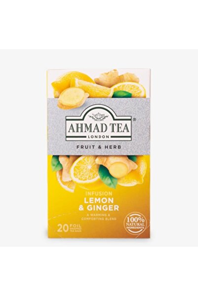 Ahmad Tea منقوع الليمون والزنجبيل (20x2 جرام) 40 جرام أكياس شاي 20 كيس