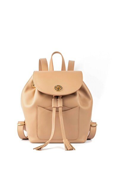 PİRCİ Freya Medium Deri Kadın Sırt Çantası Somon