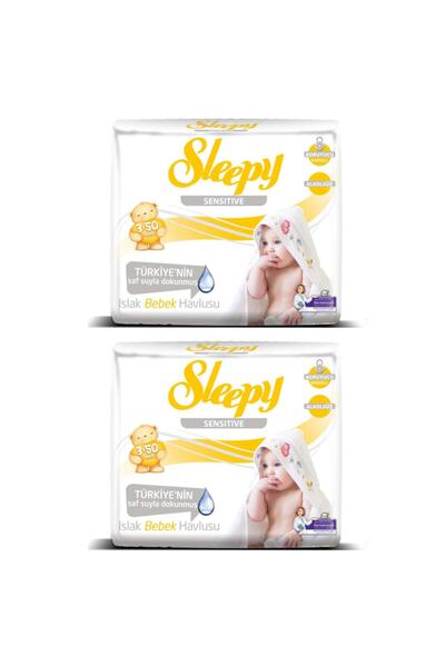 Sleepy Sensitive Islak Mendil Havlu 3*50 Li 2 Paket 300 Kullanım