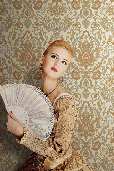 Adawall Kalınka Etkileyici Klasik Şam Desenli Duvar Kağıdı (10m2)