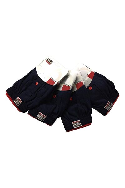 Öztaş Ανδρικά σορτς μπόξερ 4 συσκευασιών Navy Blue 100% βαμβακερά άνετα κλασικά κοψίματα