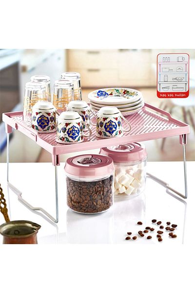 Carneil Kitchen Bathroom Countertop Cabinet Organizer Shelf 28x30 Cm
