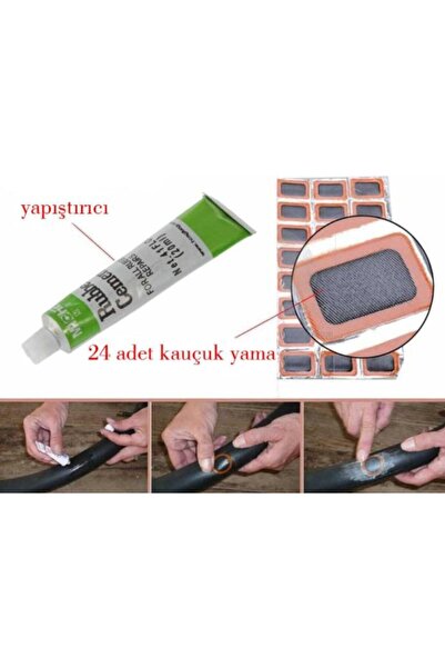 Carneil Bisiklet Lastik Yama Seti 25 Parça Solüsyon+24 Adet Yama