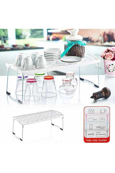 Carneil Kitchen Bathroom Cabinet Countertop Organizer Shelf 20x45 Cm