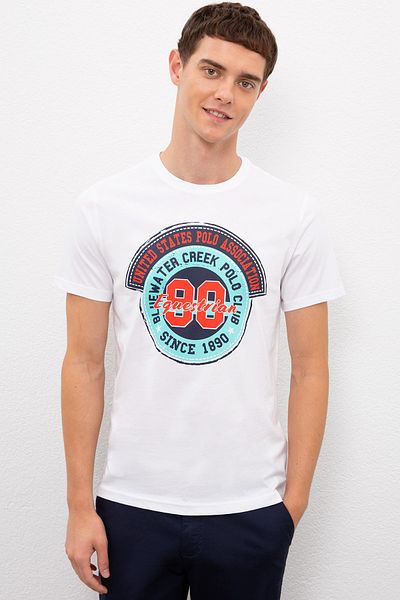 U.S. Polo Assn. Ανδρικό λευκό μπλουζάκι