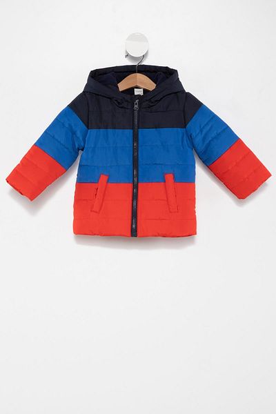 DeFacto Baby Boy Hooded Color Block Thick Inflatable Coat