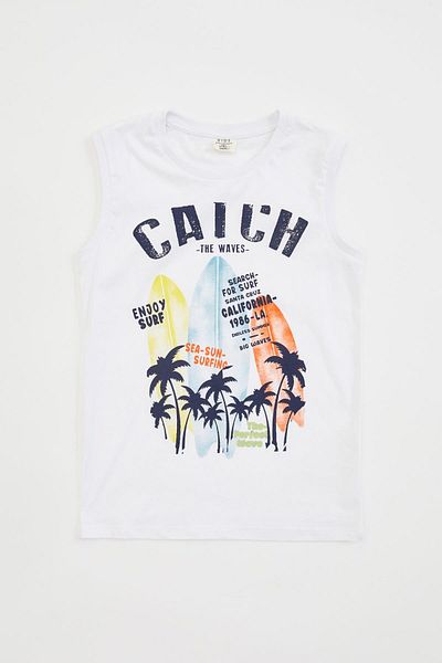 DeFacto Boy's Palm Tree and Surfboard Printed T-Shirt