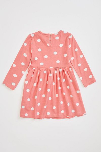 DeFacto Baby Girl Crew Neck Polka Dot Long Sleeve Dress