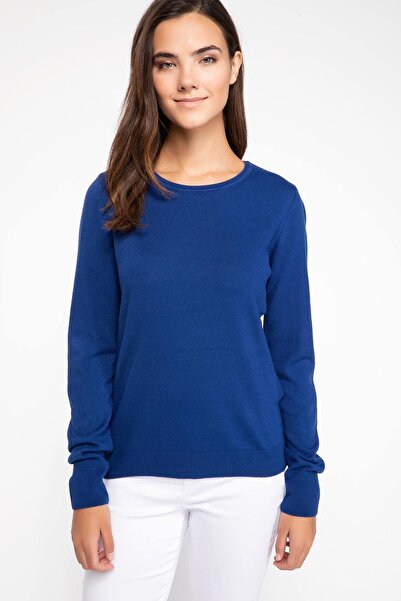 DeFacto Pulover basic cu guler rotund Relax Fit, extra moale, cu textura de c...