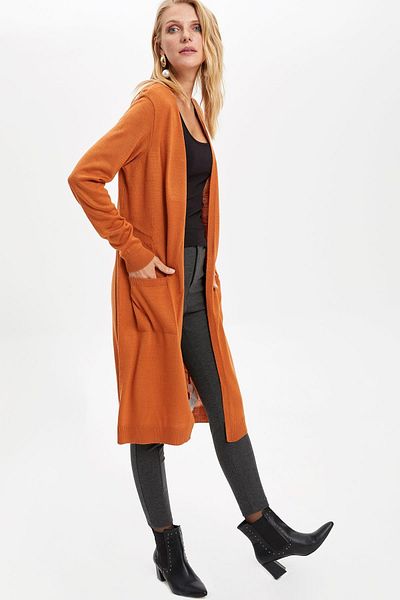 DeFacto Women's Long Basic Knitwear Cardigan