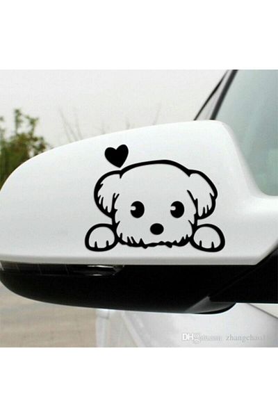 ECELUXE Cute Dog Friendly Car Sticker Paste 2 Pieces