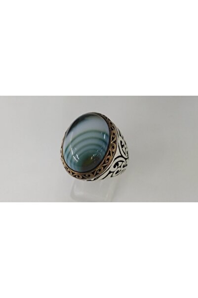 Kehribar gümüş Gümüş Akik Taşlı Yüzük