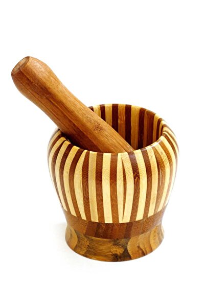 Carneil Beyaz Lüx Bambu Havan Büyük Boy Ahşap Değildir