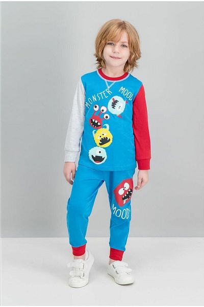 ROLY POLY Monster Mood Cobalt Blue Boy Pajama Set