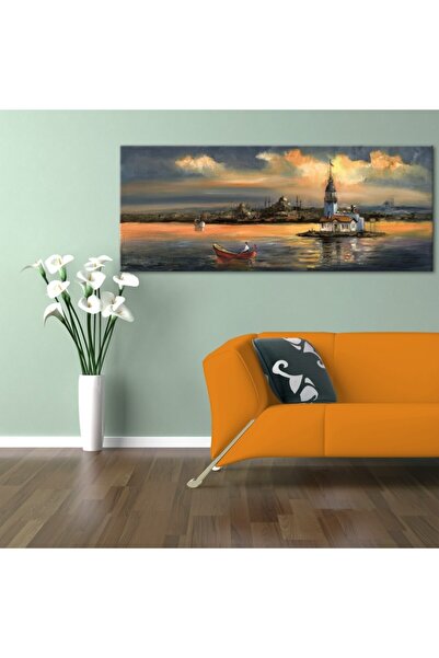 HD Istanbul Kız Kulesi Kanvas Tablo 40x100cm
