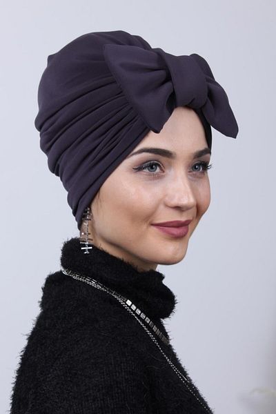 Nowa Scarf Filled Bow Removable Reversible Bonnet Smoked