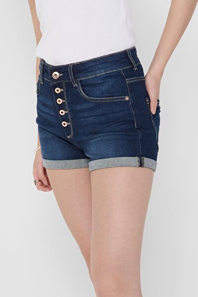 ONLY Women's Blue Buttoned Shorts