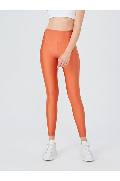 UP&FIT High Waist Shiny Leggings Salmon
