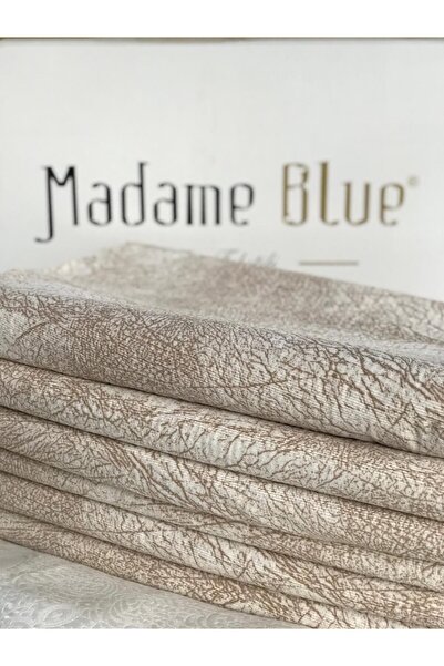 Madame Blue Lüx Nubuk Damarlı Kaymaz Koltuk Çekyat Örtüsü Bej