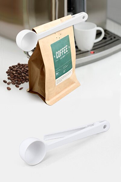 Pazarika ملعقة قياس الشاي والقهوة بمشبك أبيض