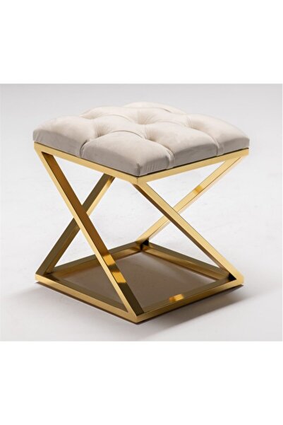 Passion Dekoratif Oturak Sehpa Ahşap Metal Oturak