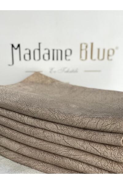 Madame Blue Lüx Nubuk Damarlı Kaymaz Koltuk Çekyat Örtüsü Vizon