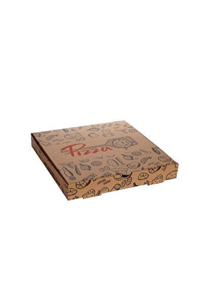 Kuzeykutu Mix Baskılı Pizza Kutusu 33 Cm 33x33x4 Cm - 100 Adet