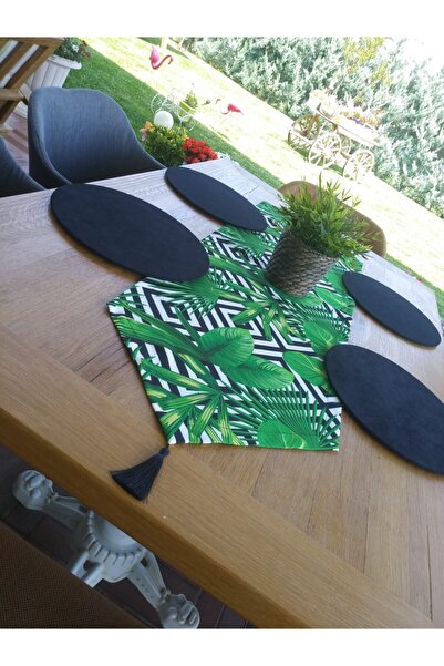 Ayşemce Σετ σερβιρίσματος American Service (tropical Leaf με τύπωμα Runner) 4...