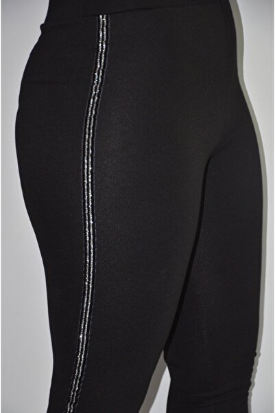 zeynep Women's Black Double Stripe Tights