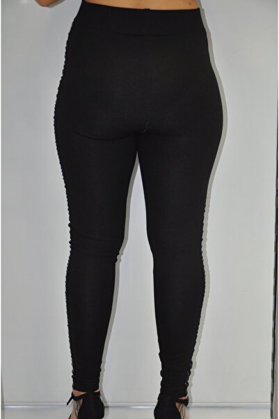 zeynep Women's Black Double Stripe Tights