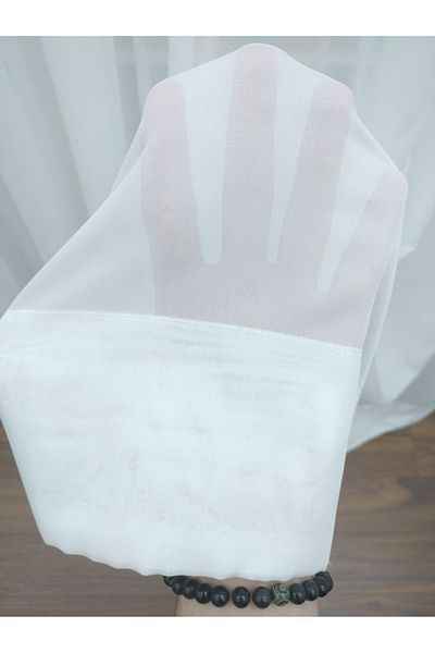 Esse Home White Tergal Plain Tulle (wide Width:280cm) Skirt Folded, 350x260, Regular Pleat, 1/2.5