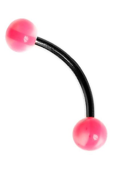 Rouge Moulin Curved Barbel - 316 L Bioplast Piercing Bar